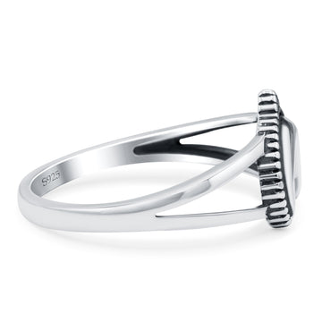 Moon Oxidized Band Solid 925 Sterling Silver Thumb Ring (10mm)